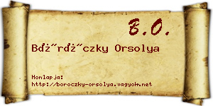 Böröczky Orsolya névjegykártya